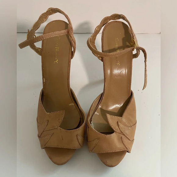 Costa BlancaX Nude Beige High Heel Sandals with Braided Strap - 37 - Picture 3 of 11